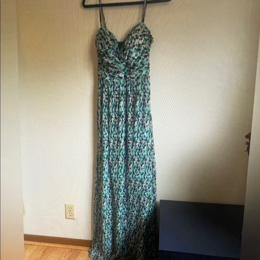 Blue Ruched Sweetheart Gown